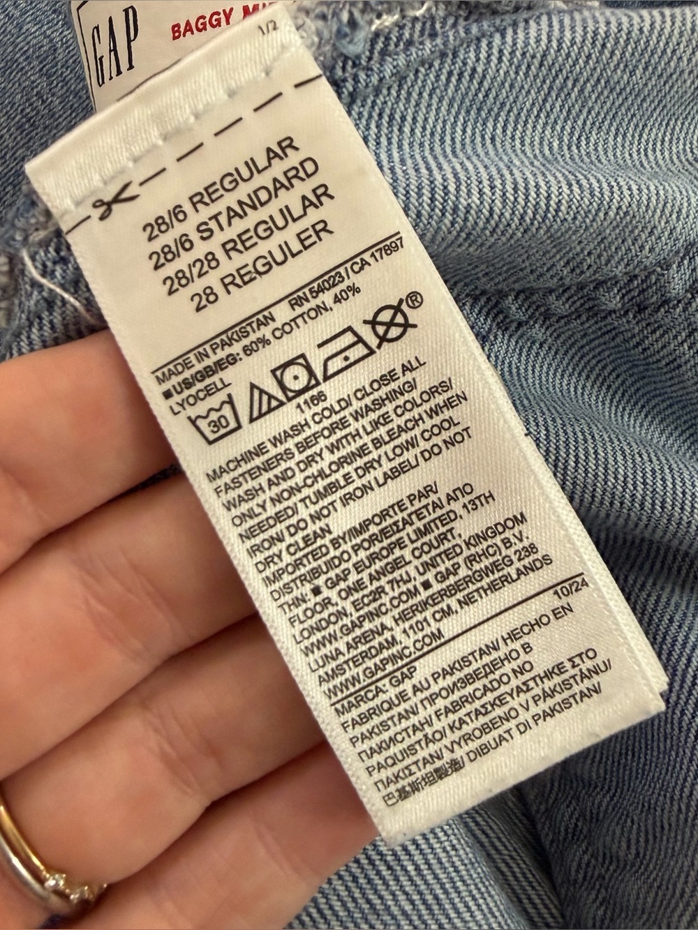 Gap Jeans Womens 28 6 Regular Baggy Mid Rise Raw Hem - Picture 7 of 10